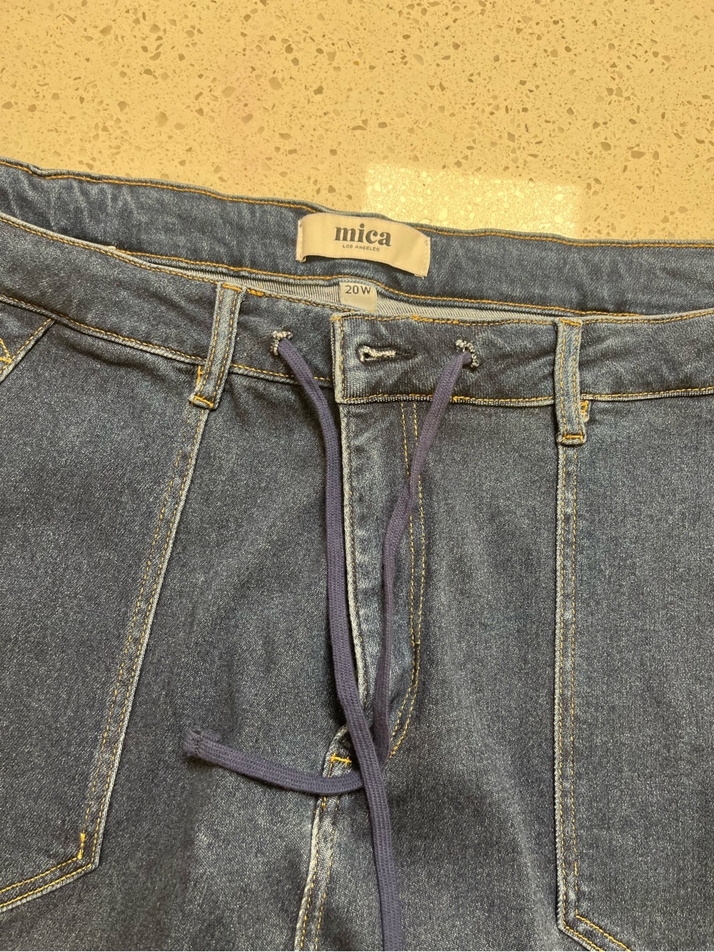 Misa Los Angeles Indigo Wide-Leg Jeans‎ with Drawstring